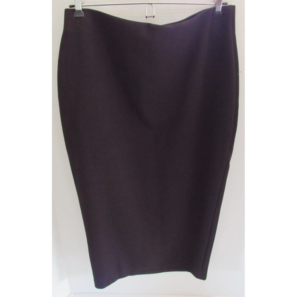 Courtenay Black Lined Stretch Midi Pencil Skirt Pull On Elastic Waist Size M NWT - Picture 2 of 5